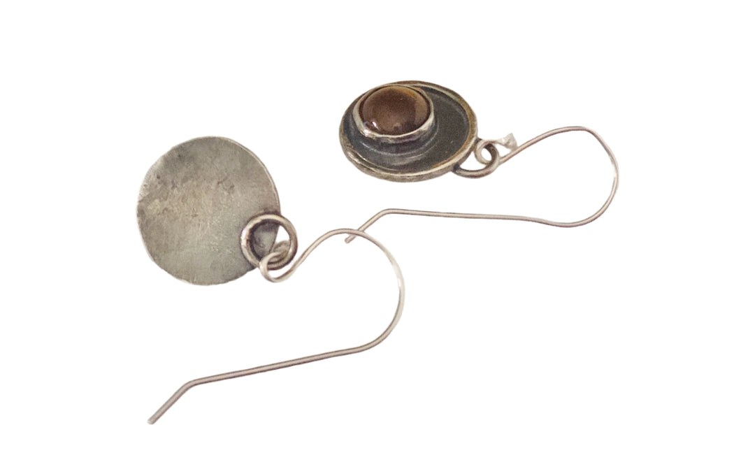 Silver Tiger Eye earring #4